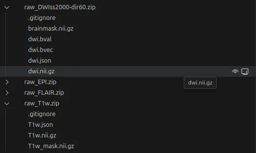 test data archive content